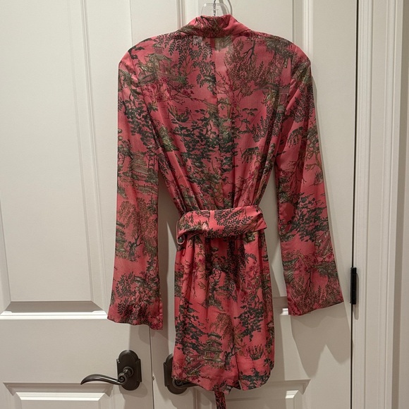 L\'AGENCE *NWT* Floral Pink and Black Wrap Mini Dress